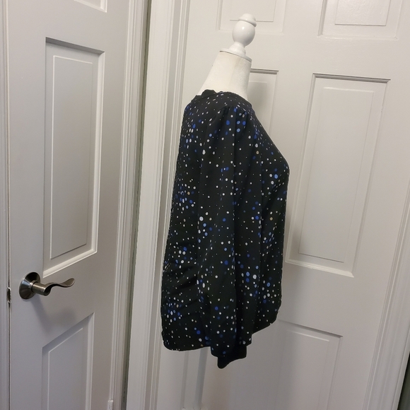 PopSugar Black Polka Dot Blouse Size XL, Business Casual - Picture 3 of 9